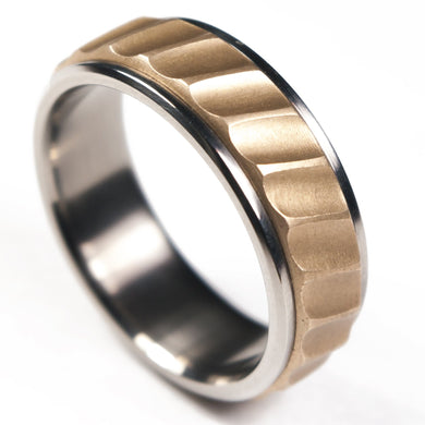 titanium and bronze ring