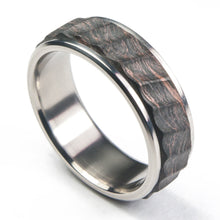 Load image into Gallery viewer, Rose gold forged carbon fiber ring