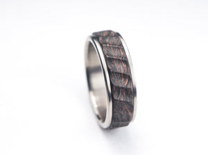 Forged carbon fiber ring with titanium