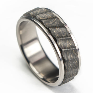 gold forged carbon fiber ring