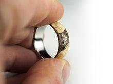 Load image into Gallery viewer, Titanium and Maple Burl Faceted Ring