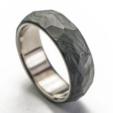 Load image into Gallery viewer, Forged carbon fiber ring with titanium