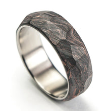 Load image into Gallery viewer, Rose gold forged carbon fiber ring