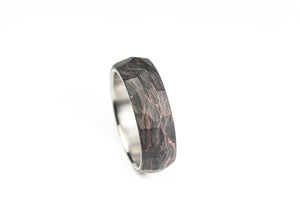 Rose gold forged carbon fiber ring