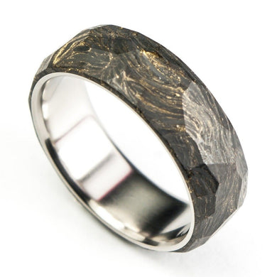 Forged carbon fiber ring with titanium