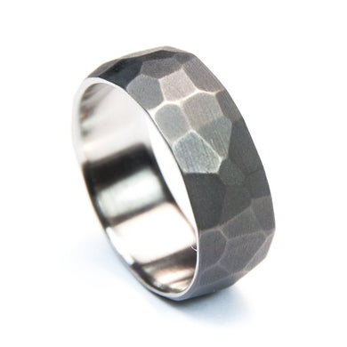 Titanium Facet Ring (Aged Finish)