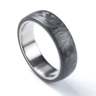 Carbon fiber ring, titanium ring, carbon fiber and titanium ring, modern rings, modern wedding bands.